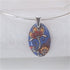 Handmade Periwinkle & Melon Pendant on Silver Neck Wire Flower Style - VP's Jewelry