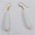 Buy long white sea glass teardrop earring on gold ear wires