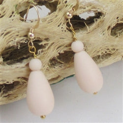 Buy light peach sea glass teardrop earring on gold filled ear wires