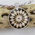 Handmade Black & Cream Large Floral Pendant Twisted Silver Neck Wire - VP's Jewelry