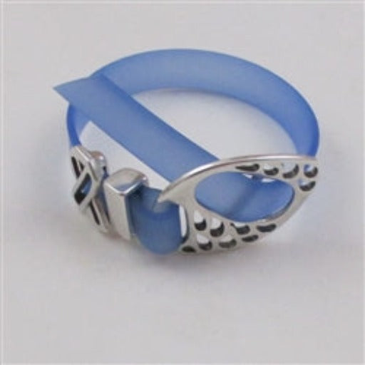 Light Blue Soft Vinyl Cord Awareness Ribbon Bracelet Buckle Clasp - VP's Jewelry