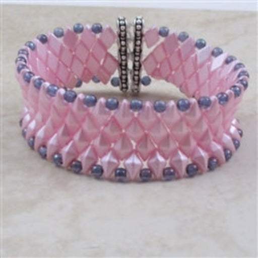 Pink Beaded Cuff Bracelet - VP's Jewelry