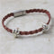 Pink Girl's Braided Leather Bracelet with Cat Paws - VP's Jewelry