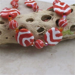 Handmade Kazuri Bead Necklace in Melon - Fair Trade Necklace - VP's Jewelry  
