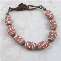 West African Terracotta Clay Handmade Bead Bracelet - VP's Jewelry
