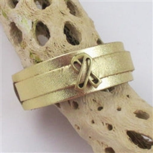Gold Awareness Leather Bracelet - VP's Jewelry