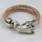 Buy handcrafted horse head braided beige leather bracelet