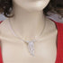 Dramatic Wavy Fan Pendant Necklace Sterling Silver - VP's Jewelry