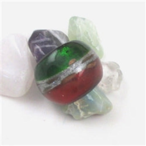 Buy fun fashion green silver & red right hand ring