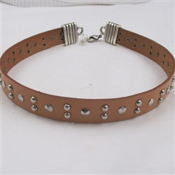 Tan Leather Choker Necklace Men's Boho Style - VP's Jewelry