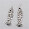 Pewter Bone Fish Earrings - VP's Jewelry