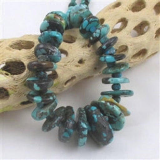 Big Turquoise Nugget Disk Statement Necklace - VP's Jewelry  