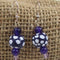 White & Purple African Kazuri Drop Earrings - VP's Jewelry  