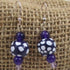 White & Purple African Kazuri Drop Earrings - VP's Jewelry  