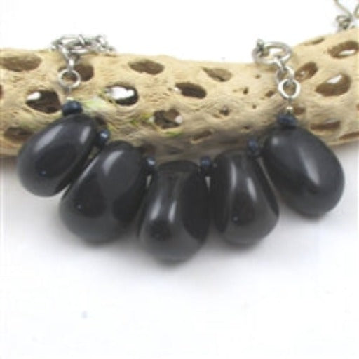 Bold Navy Blue Tagua Nut Statement Necklace - VP's Jewelry  