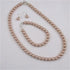 Creamy Beige  Pearl Necklace, Earrings and Bracelet Jewelry Set