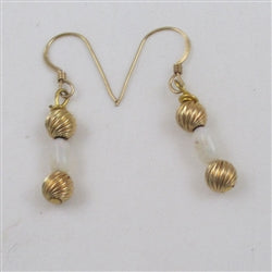 Elegant Opal & Gold Dangle Earrings - VP's Jewelry