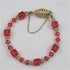 Rose Crystal Beaded Bracelet Gold Accents - VP's Jewelry