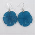 Big Turquoise Sand Dollar Sea Glass Drop Earrings - VP's Jewelry