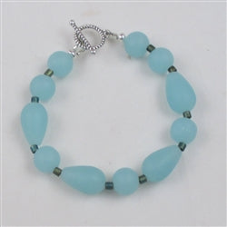 Aqua [Seafoam Blue] Sea Glass Bracelet - VP's Jewelry