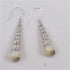 Buy natural shell earrings trimmed in silver