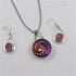 Pink Crystal & Silver Pendant Necklace and Earrings - VP's Jewelry
