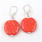 Handmade Kazuri Bead Earring in Orange & Mustard - VP's Jewelry  