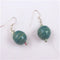 Dark Aqua Drop Earrings in Big Handmade Kazuri Beads - VP's Jewelry  