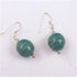 Dark Aqua Drop Earrings in Big Handmade Kazuri Beads - VP's Jewelry  