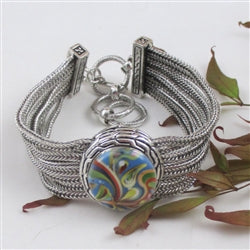 Multi-colored Swirled Cuff Bangle Bracelet - VP's Jewelry
