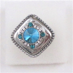 Delightful rhinestone silver fashion ring