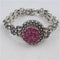 Bright Pink Crystal & Rhinestone Woman's Fashion Bracelet - VP's Jewelry