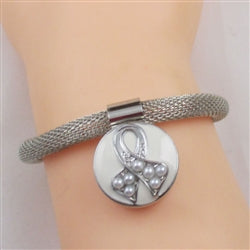 Best buy white awareness charm bracelet lung cancer awareness