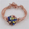 Multi-colored Crystal & Rose Gold Bangle Bracelet- VP's Jewelry