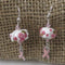 Buy handmade pink awareness bead & pink ribbon earrings