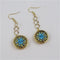 Blue & Green Crystal Drop Earrings - VP's Jewelry