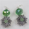 Green Crystal & Silver Drop Earrings - VP's Jewelry