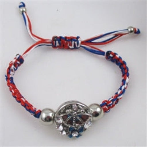 Kid;s Butterfly Paracord Red Blue & White Braided Bracelet - VP's Jewelry