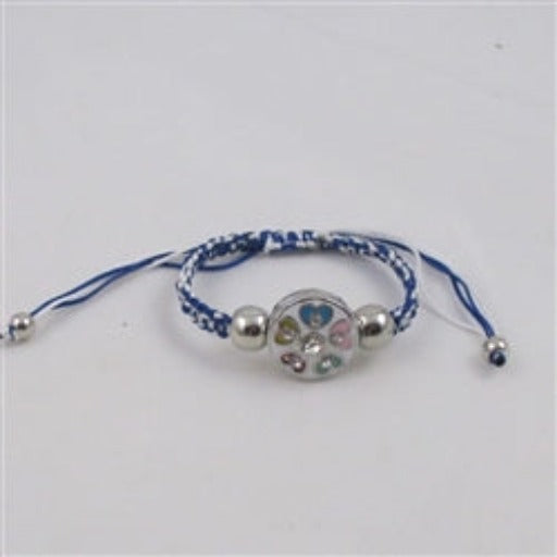 Kid;s Heart Blue & White Braided Bracelet - VP's Jewelry