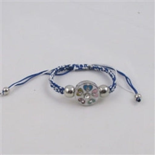 Kid;s Heart Blue & White Braided Bracelet - VP's Jewelry