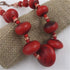 Red African Trade Beaded Big Bold Statement Necklace