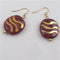 Earrings in Handmade Maroon and Gold Kazuri Beads - VP's Jewelry  