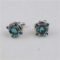 Turquoise Crystal Unisex Cuff Links - VP's Jewelry