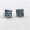 Aqua Blue & Green Crystal Unisex Cuff Links- VP's Jewelry