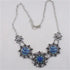 Aqua & Blue Crystal Flower Multi Charm Necklace - VP's Jewelry