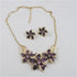 Purple & Gold Flower Necklace & Earrings - VP's Jewelry