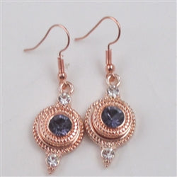 Amethyst & Rose Gold Earrings - VP's Jewelry