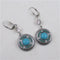 Turquoise, Rhinestone & Silver Drop Earrings - VP's Jewelry