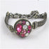 Pink Multi-stoned Crystal & Antique Brass Bangle Bracelet - VP's Jewelry