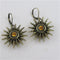 Topaz Crystal & Antique Gold Sun Burst Drop Earrings - VP's Jewelry